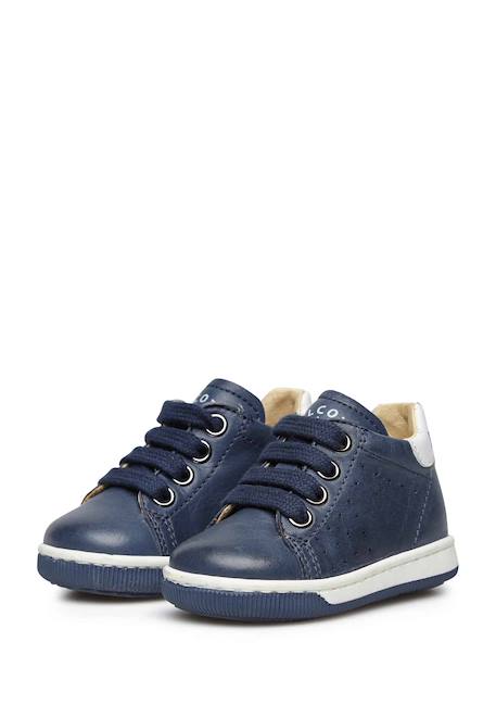 Baskets lacées en nappa bicolore adam Blanc-+Marine- 10 - vertbaudet enfant 