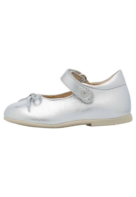 Ballerines en cuir laminé ballet Argent- 3 - vertbaudet enfant 
