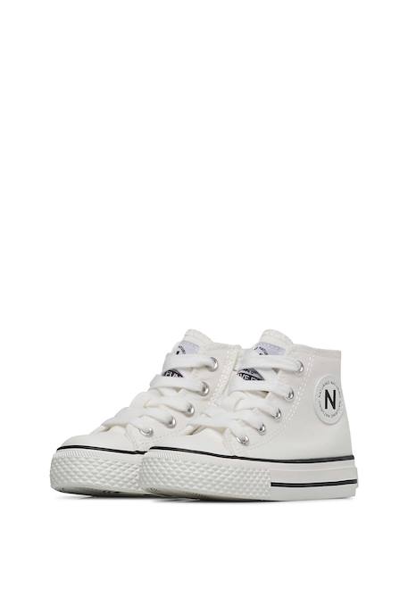 Baskets à la cheville en cuir et tissu ylfas. Blanc-+Kaki-+Marine- 5 - vertbaudet enfant 