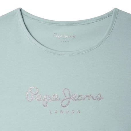 T-shirt fille hana glitter Turquoise 2 - vertbaudet enfant 
