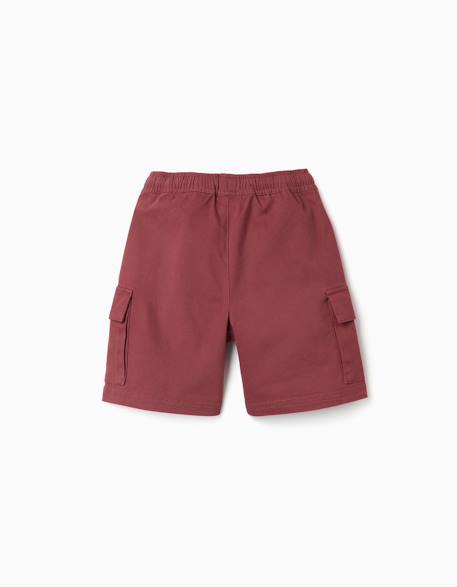 Short long cargo en sergé avec cordon de serrage Beige clair+Bleu foncé+Marrón 10 - vertbaudet enfant 