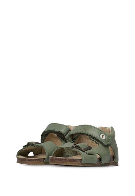 Sandales en cuir avec boucle et scratch bea Bleu-+Gris-+Jaune-+Marine-+Marron-+Orange- 10 - vertbaudet enfant 