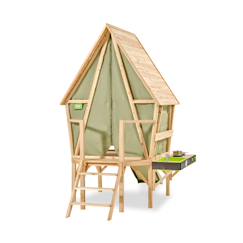 Maisonnette tente bois fsc toboggan cuisine yuki 350  - vertbaudet enfant