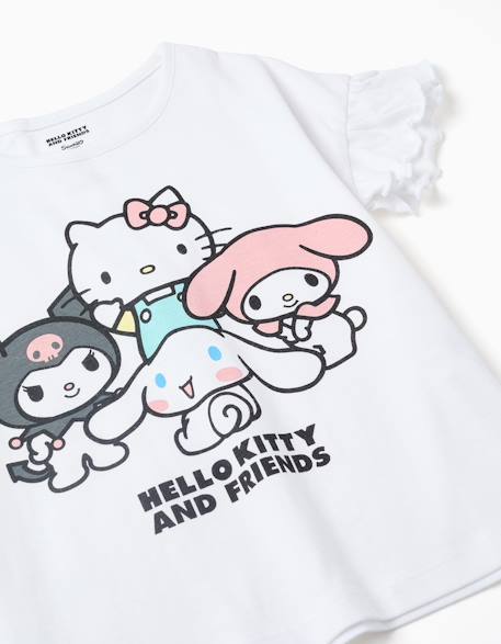 Pyjama à manches courtes en coton avec imprimé hello kitty Blanc 3 - vertbaudet enfant 