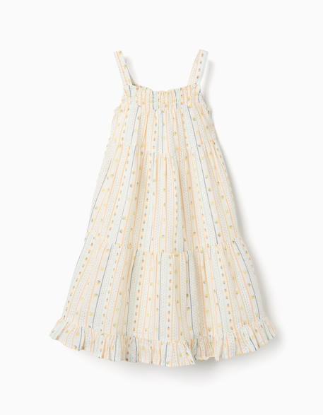 Fille-Robe sans manches en coton avec motif floral