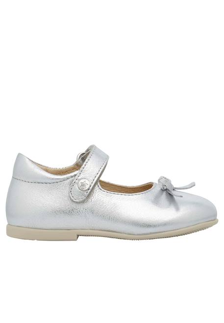 Ballerines en cuir laminé ballet Argent- 1 - vertbaudet enfant 