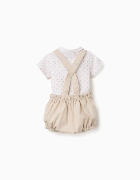 Ensemble body et combinaison en coton Beige clair 2 - vertbaudet enfant 