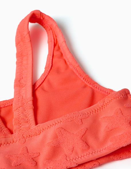 Maillot de bain 2 pièces avec motif d'étoiles en bouclé Corail clair 3 - vertbaudet enfant 
