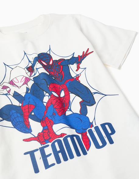 Ensemble t-shirt et short en coton avec imprimé spider-man Bleu foncé 3 - vertbaudet enfant 