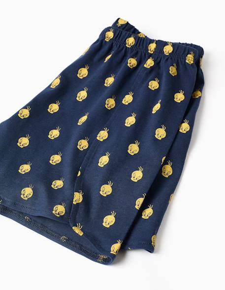 Pyjama en coton à manches courtes avec imprimés titi Jaune clair 4 - vertbaudet enfant 