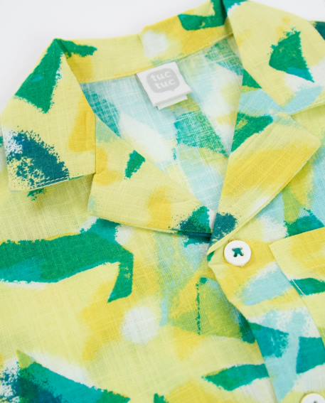 Chemise garçon à motif abstrait Jaune 4 - vertbaudet enfant 