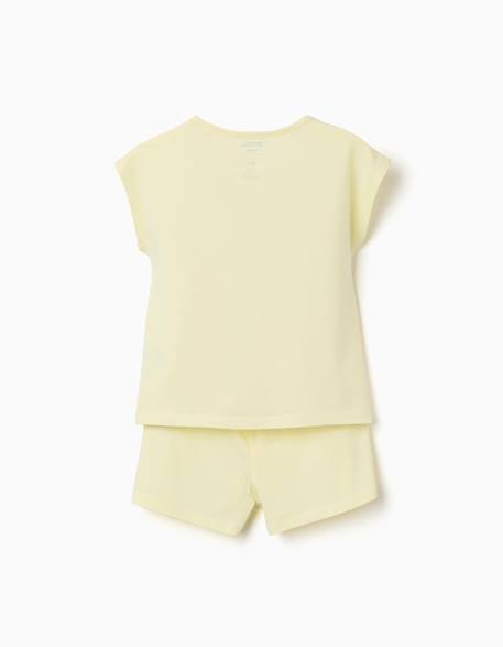 Pyjama à manches courtes en coton avec imprimé hello kitty Jaune clair 2 - vertbaudet enfant 