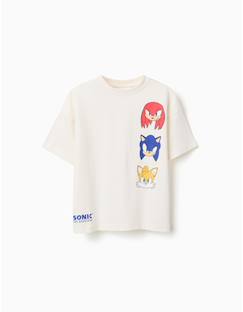 Garçon-T-shirt, polo, sous-pull-T-shirt en coton avec imprimés sonic & friends