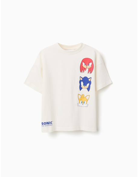 Garçon-T-shirt en coton avec imprimés sonic & friends