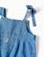 Combinaison en jean sans manches avec fleur brodée Bleu 3 - vertbaudet enfant 
