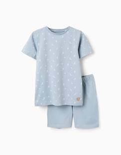 -Pyjama à manches courtes en coton avec motif éclair