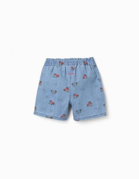 Short en jean avec minnie et taille élastiquée Bleu 2 - vertbaudet enfant 