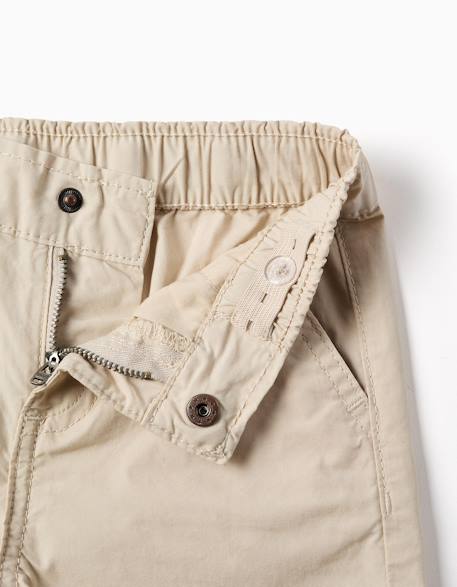 Short chino midi en popeline Beige clair+Bleu foncé 2 - vertbaudet enfant 