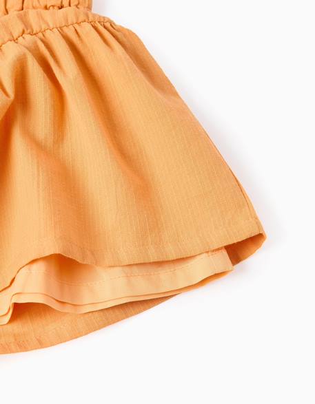 Short en coton avec doublure et taille paperbag Jaune foncé 4 - vertbaudet enfant 