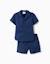 Ensemble chemise à manches courtes et short en coton Bleu foncé 1 - vertbaudet enfant 