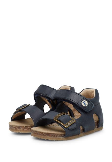 Sandales en cuir avec boucle et scratch bea Beige-+Bleu-+Gris-+Jaune-+Marine-+Marron-+Orange-+Rose-+Rouge- 25 - vertbaudet enfant 