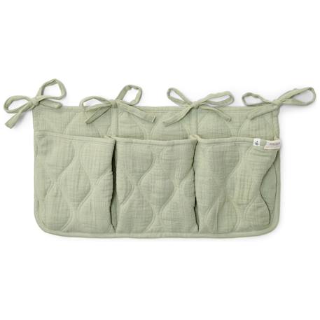 Organisateur de lit pure soft beige Beige+Vert sauge 5 - vertbaudet enfant 