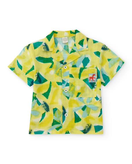 Chemise garçon à motif abstrait Jaune 2 - vertbaudet enfant 