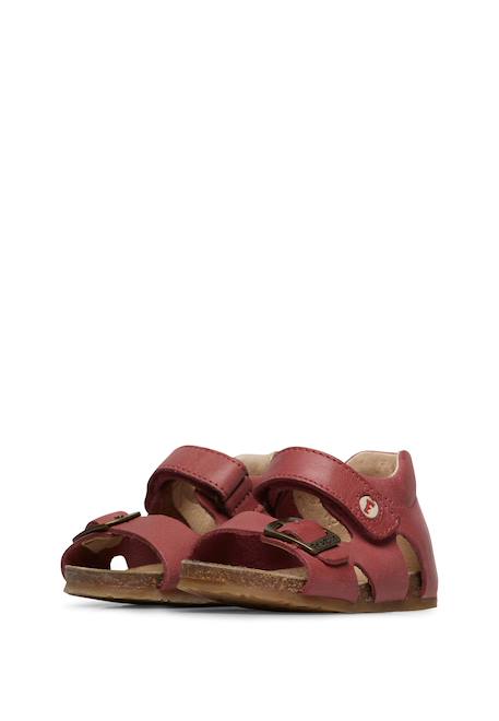 Sandales en cuir avec boucle et scratch bea Beige-+Bleu-+Gris-+Jaune-+Marine-+Marron-+Orange-+Rose-+Rouge- 45 - vertbaudet enfant 