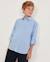 Chemise garçon en tissu tissé avec manches à pattes de retroussage Bleu 1 - vertbaudet enfant 