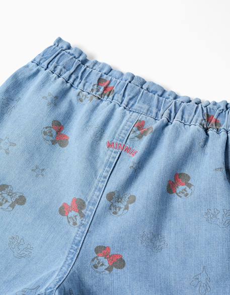 Short en jean avec minnie et taille élastiquée Bleu 4 - vertbaudet enfant 