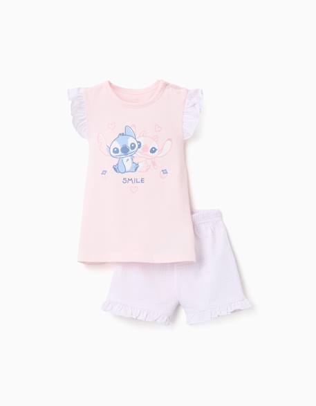 Bébé-Pyjama en coton à manches courtes et imprimé stitch