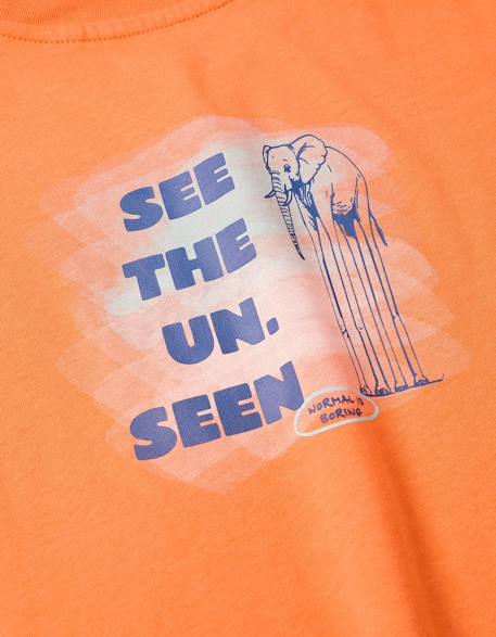 T-shirt en coton avec imprimé normal is boring Orange sombre 4 - vertbaudet enfant 