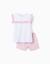 Pyjama court en coton à rayures et motif de cœurs Blanc 1 - vertbaudet enfant 