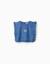 Blouse style poncho en jean avec volants et broderie Bleu 1 - vertbaudet enfant 