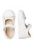 Ballerines à nœud en cuir ballet Blanc-argenté- 4 - vertbaudet enfant 