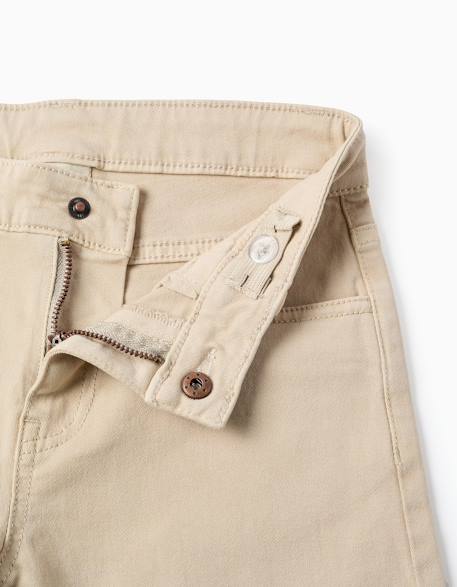 Short midi en sergé avec cinq poches Beige clair+Bleu foncé 3 - vertbaudet enfant 