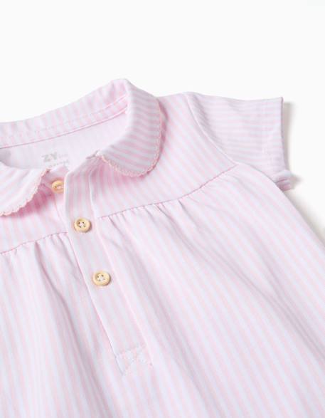 Combishort en coton à rayures Rose clair 3 - vertbaudet enfant 