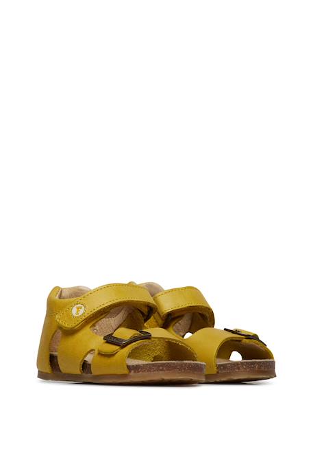 Sandales en cuir avec boucle et scratch bea Beige-+Bleu-+Gris-+Jaune-+Marine-+Marron-+Orange-+Rose-+Rouge- 17 - vertbaudet enfant 