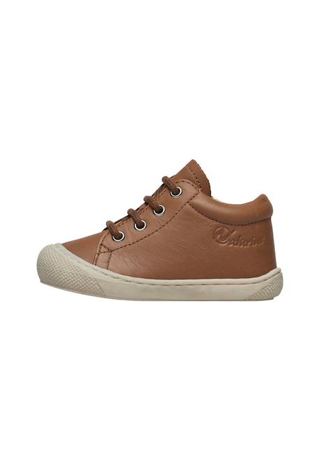 Chaussures premiers pas en cuir avec fermeture éclair cocoon zip Bleu-+Marron- 8 - vertbaudet enfant 