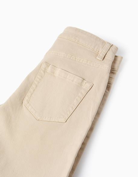 Short midi en sergé avec cinq poches Beige clair+Bleu foncé 4 - vertbaudet enfant 