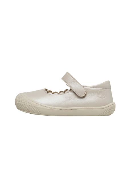 Ballerines premiers pas en cuir avec sangle dorsia Blanc crème- 3 - vertbaudet enfant 