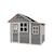 Maisonnette en bois fsc modulable loft 150 Gris+Rouge 1 - vertbaudet enfant 