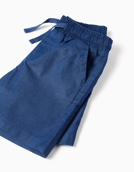 Ensemble chemise à manches courtes et short en coton Bleu foncé 4 - vertbaudet enfant 
