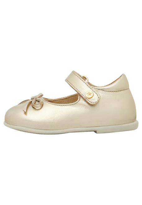 Ballerines en cuir laminé ballet Or-+Rose- 3 - vertbaudet enfant 