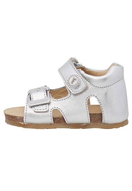 Sandales en cuir lamé avec boucle et scratch bea Argent- 3 - vertbaudet enfant 