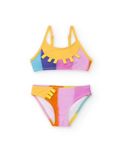 Bikini pour fille en maille avec bretelles décoratives  - vertbaudet enfant