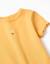 T-shirt côtelé à fleur brodée Beige clair+Jaune foncé 7 - vertbaudet enfant 