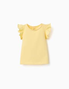 -T-shirt avec manches à volants et col rond