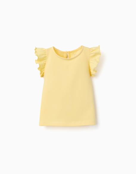 Bébé-T-shirt, sous-pull-T-shirt avec manches à volants et col rond