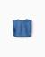 Blouse style poncho en jean avec volants et broderie Bleu 2 - vertbaudet enfant 